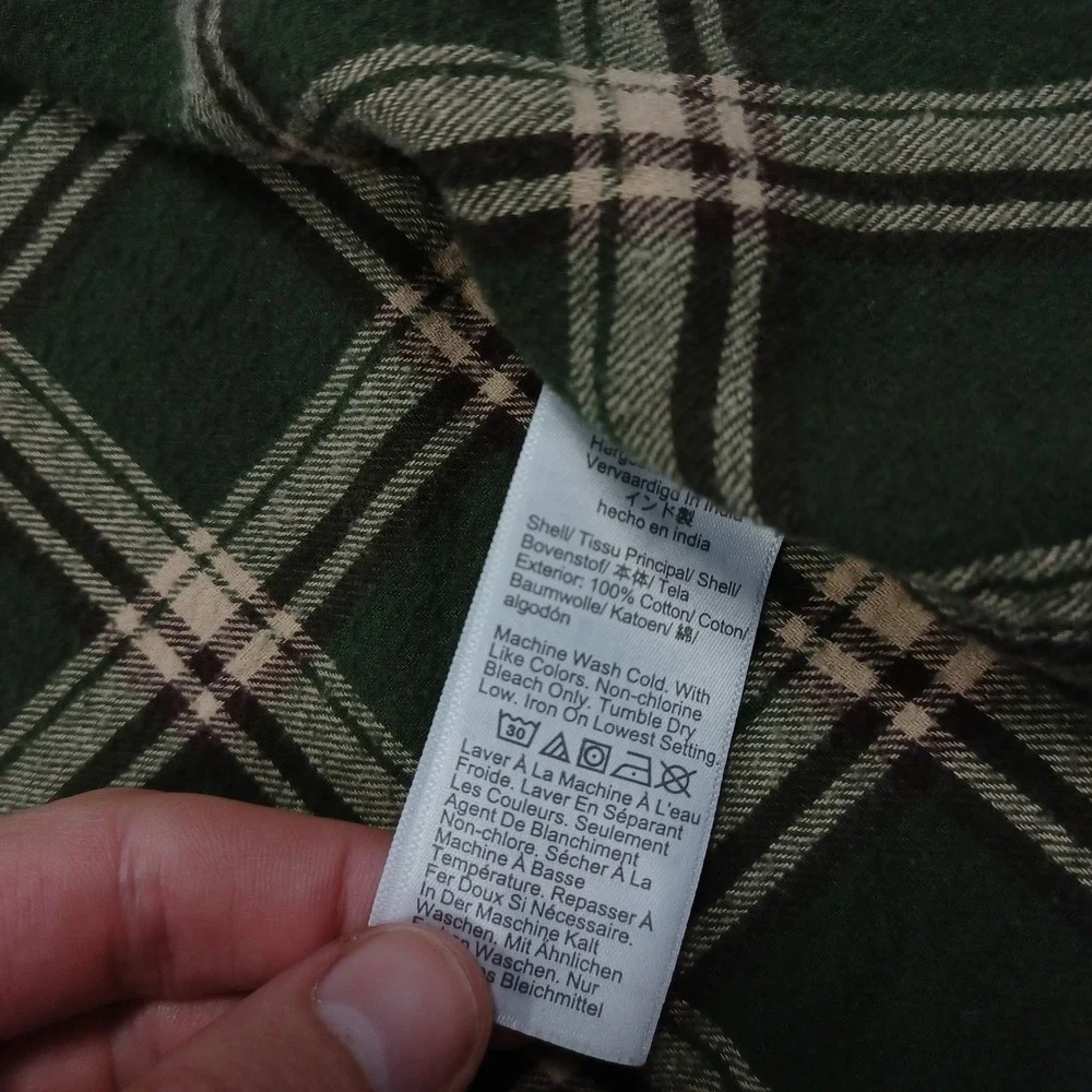 J Crew Shirt‎ Mens Medium Green Plaid Button Up Flannel Classic Casual